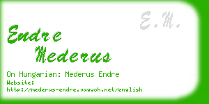 endre mederus business card